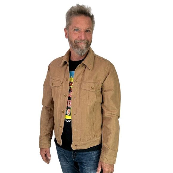 ts(s) Takuji Suzuki Ribbed Golden Tan Cotton/Linen Shirt Jacket Size JPN 2, S/M - Picture 2 of 11